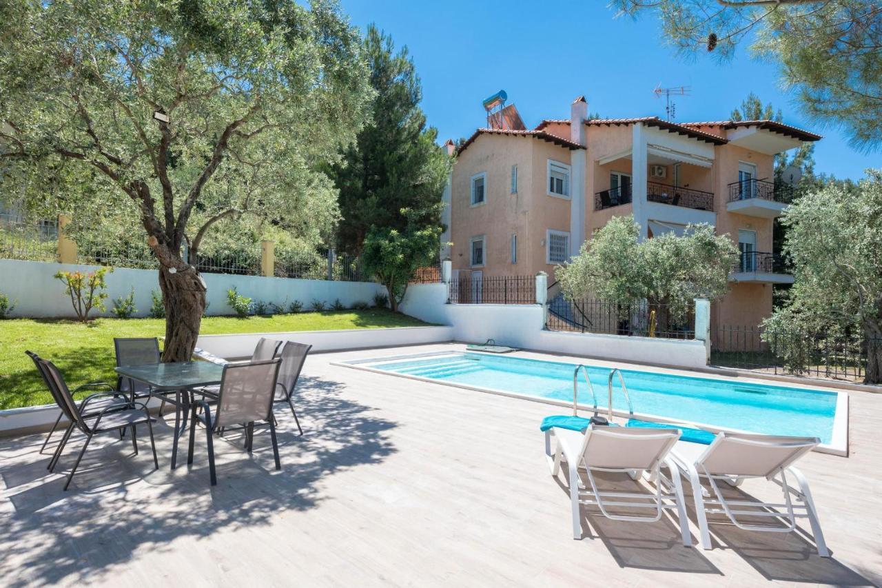Louloudis Pool Villa Skala Rachoni  Ngoại thất bức ảnh
