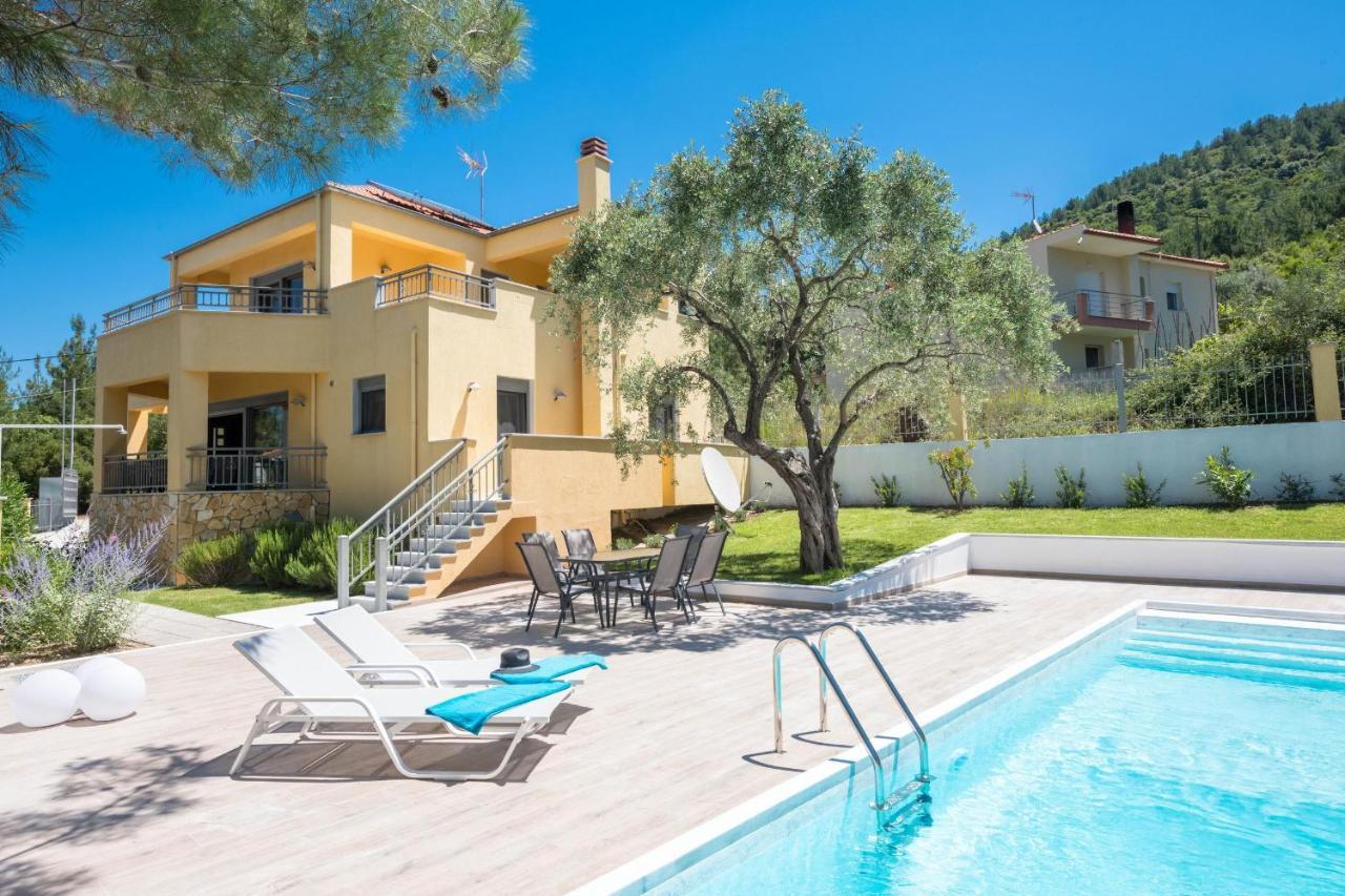 Louloudis Pool Villa Skala Rachoni  Ngoại thất bức ảnh