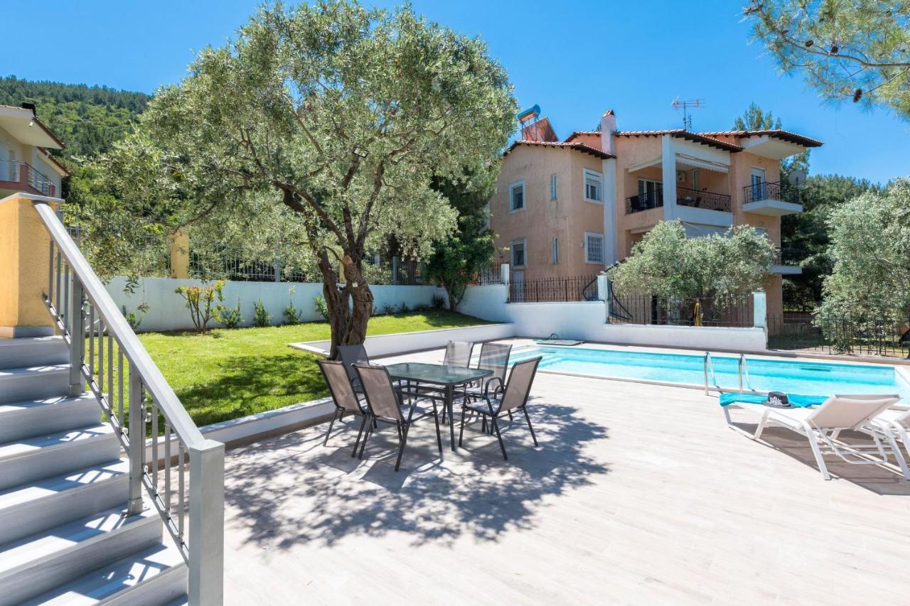 Louloudis Pool Villa Skala Rachoni  Ngoại thất bức ảnh