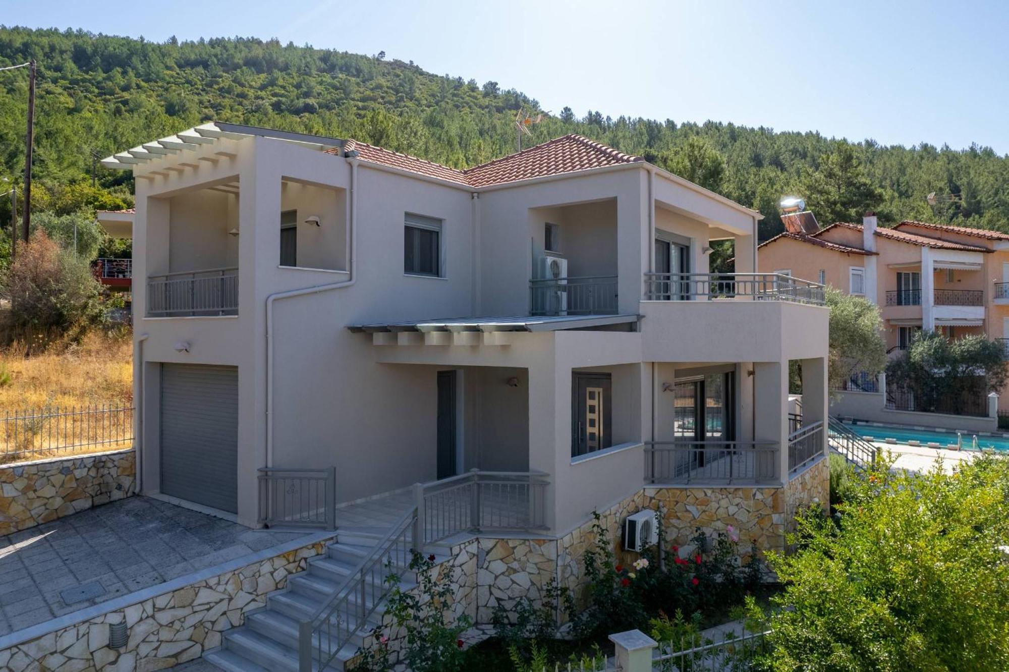 Louloudis Pool Villa Skala Rachoni  Ngoại thất bức ảnh